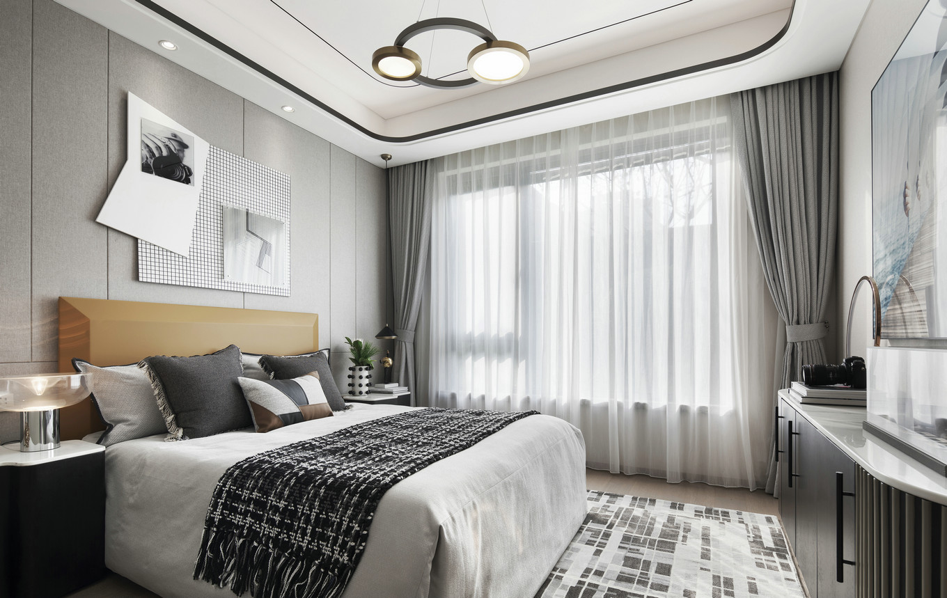 裝修案例現(xiàn)代輕奢風格室內(nèi)裝修效果圖-臥室 裝修案例現(xiàn)代輕奢風格室內(nèi)裝修效果圖-臥室