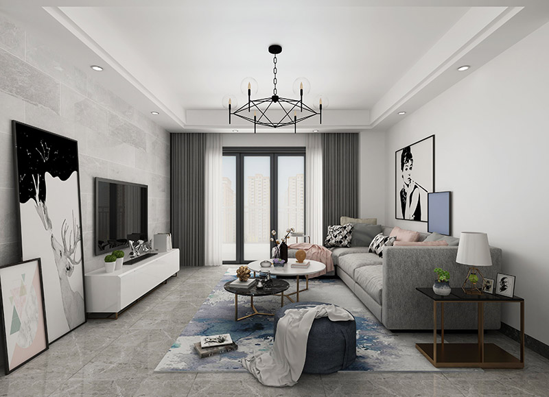 邦泰鉑仕公館三居97平米北歐風(fēng)格裝修案例-客廳 邦泰鉑仕公館三居97平米北歐風(fēng)格裝修案例-客廳