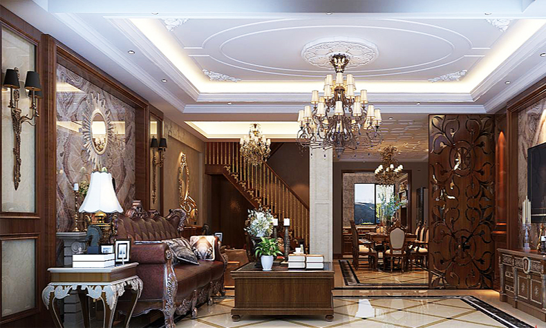 樂山市鴻通&middot;鳳凰國際歐式風(fēng)格復(fù)式裝修案例