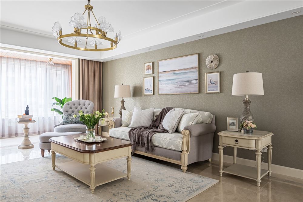 江門市新會(huì)保利西海岸美式風(fēng)格三居室裝修案例