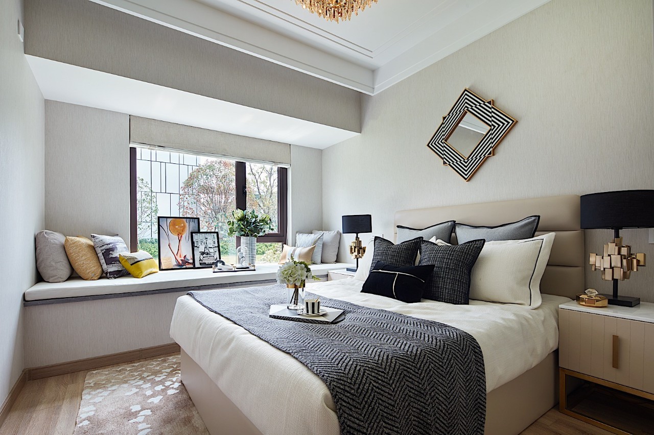 榮和千千樹三居123平米現(xiàn)代前衛(wèi)風格室內(nèi)裝修案例-客臥