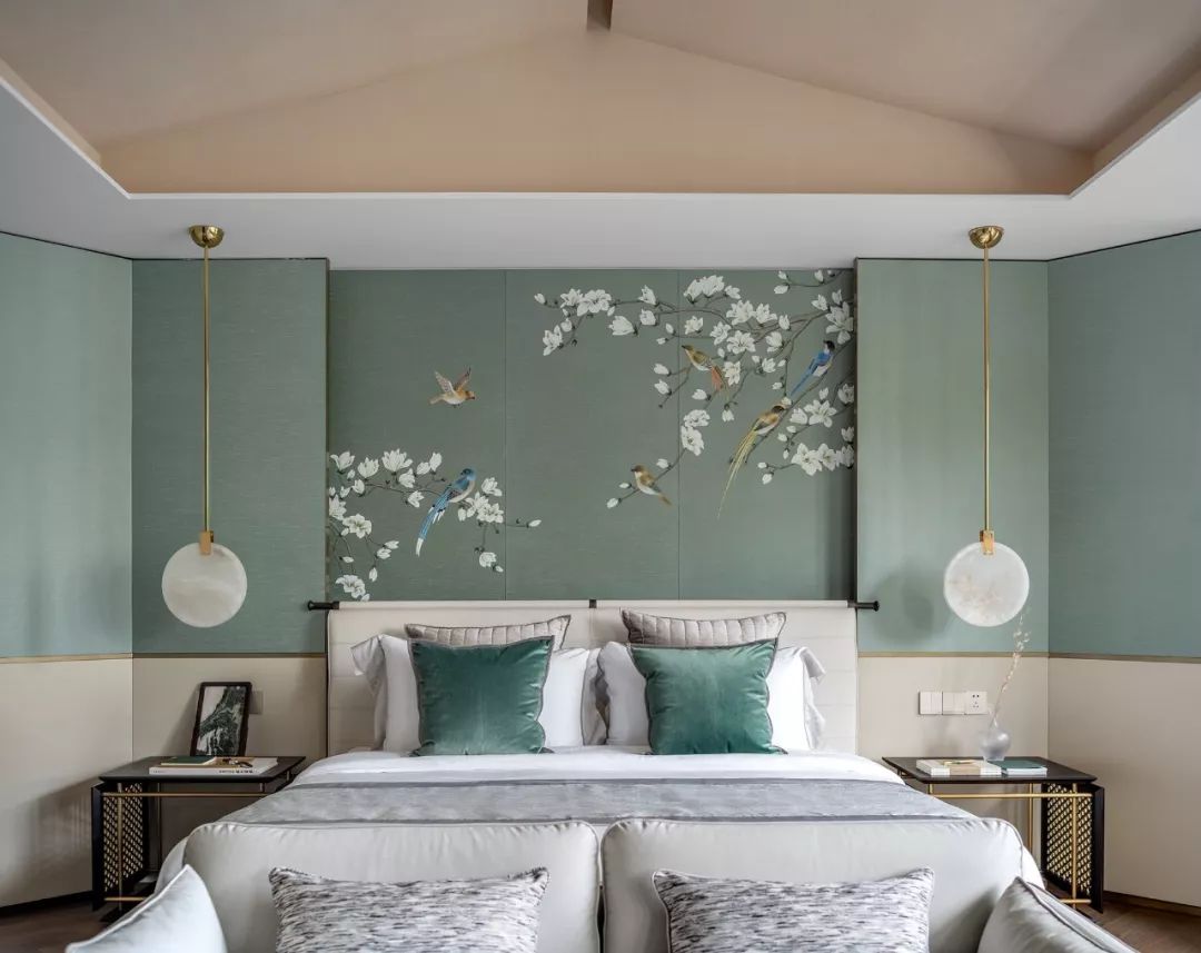 新中式風格家裝設(shè)計室內(nèi)裝修效果圖-臥室