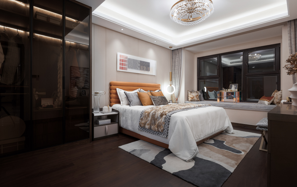 北歐輕奢風格室內(nèi)設(shè)計家裝案例-主臥 北歐輕奢風格室內(nèi)設(shè)計家裝案例-主臥