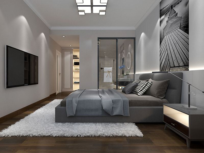 自貢市萬達廣場都會華宅現(xiàn)代簡約風格平層裝修案例