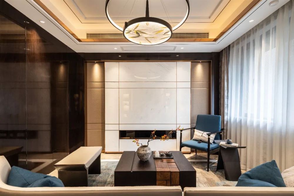 惠州市茂基&middot;城市華府新中式風(fēng)格三居室裝修案例