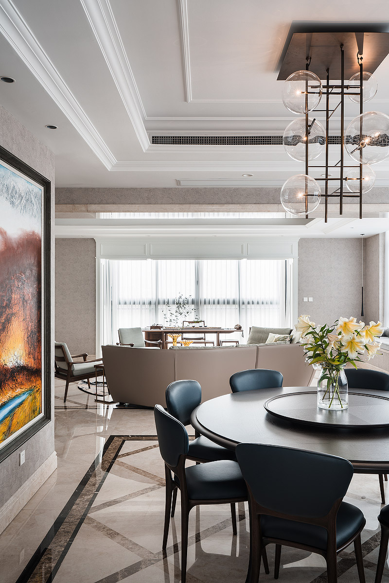 美式輕奢風(fēng)格室內(nèi)設(shè)計家裝案例-客餐廳 美式輕奢風(fēng)格室內(nèi)設(shè)計家裝案例-客餐廳