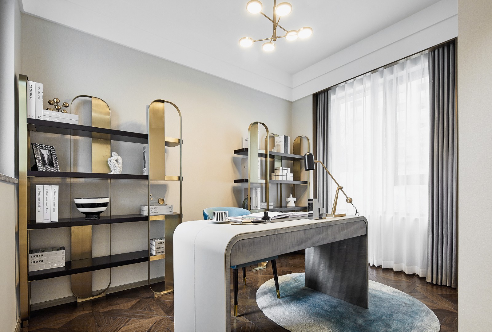 美式輕奢風(fēng)格室內(nèi)設(shè)計家裝案例-書房 美式輕奢風(fēng)格室內(nèi)設(shè)計家裝案例-書房