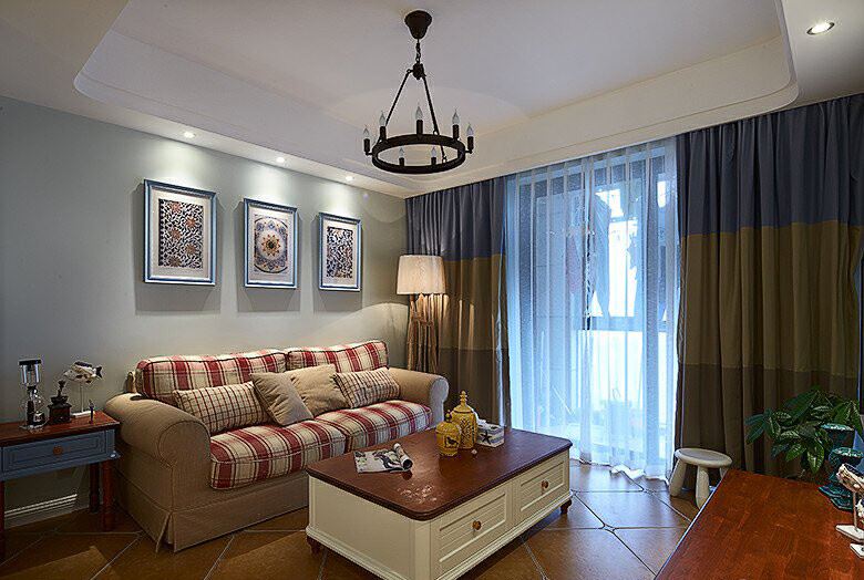 江門市江門奧園田園風格二居室裝修案例