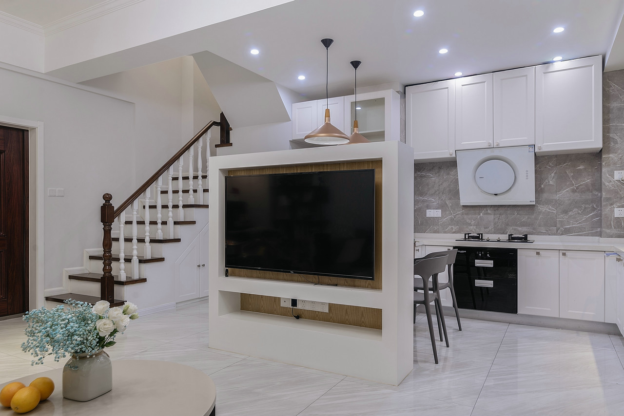 北歐清新風(fēng)格家裝設(shè)計(jì)復(fù)式裝修效果圖-電視背景墻 北歐清新風(fēng)格家裝設(shè)計(jì)復(fù)式裝修效果圖-電視背景墻