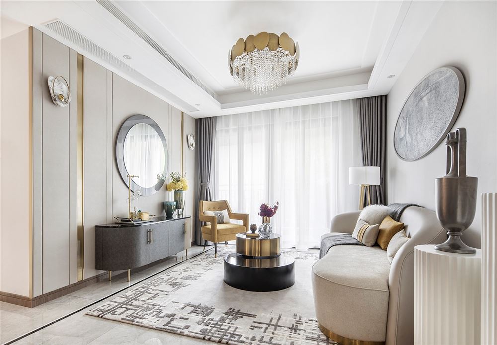 廣州市天譽(yù)半島花園輕奢風(fēng)格三居室裝修案例