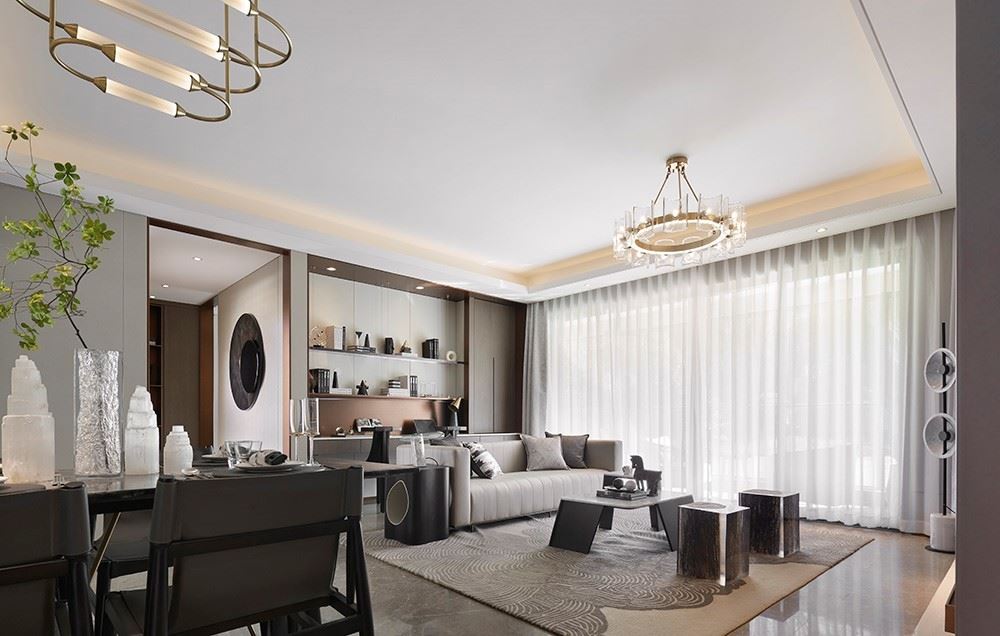 江門市翠湖灣輕奢風格三居室裝修案例