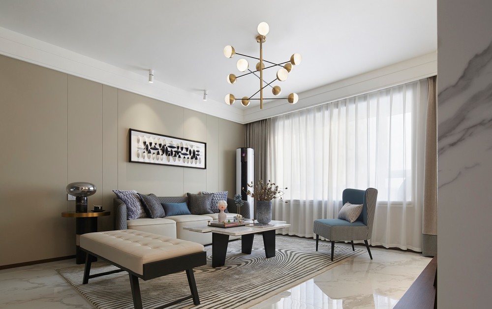 港式現(xiàn)代風格室內(nèi)家裝案例效果圖-客廳 港式現(xiàn)代風格室內(nèi)家裝案例效果圖-客廳