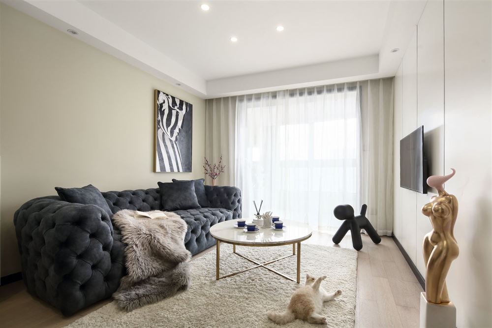 曲靖市瑞和新城現(xiàn)代簡約風格三居室裝修案例