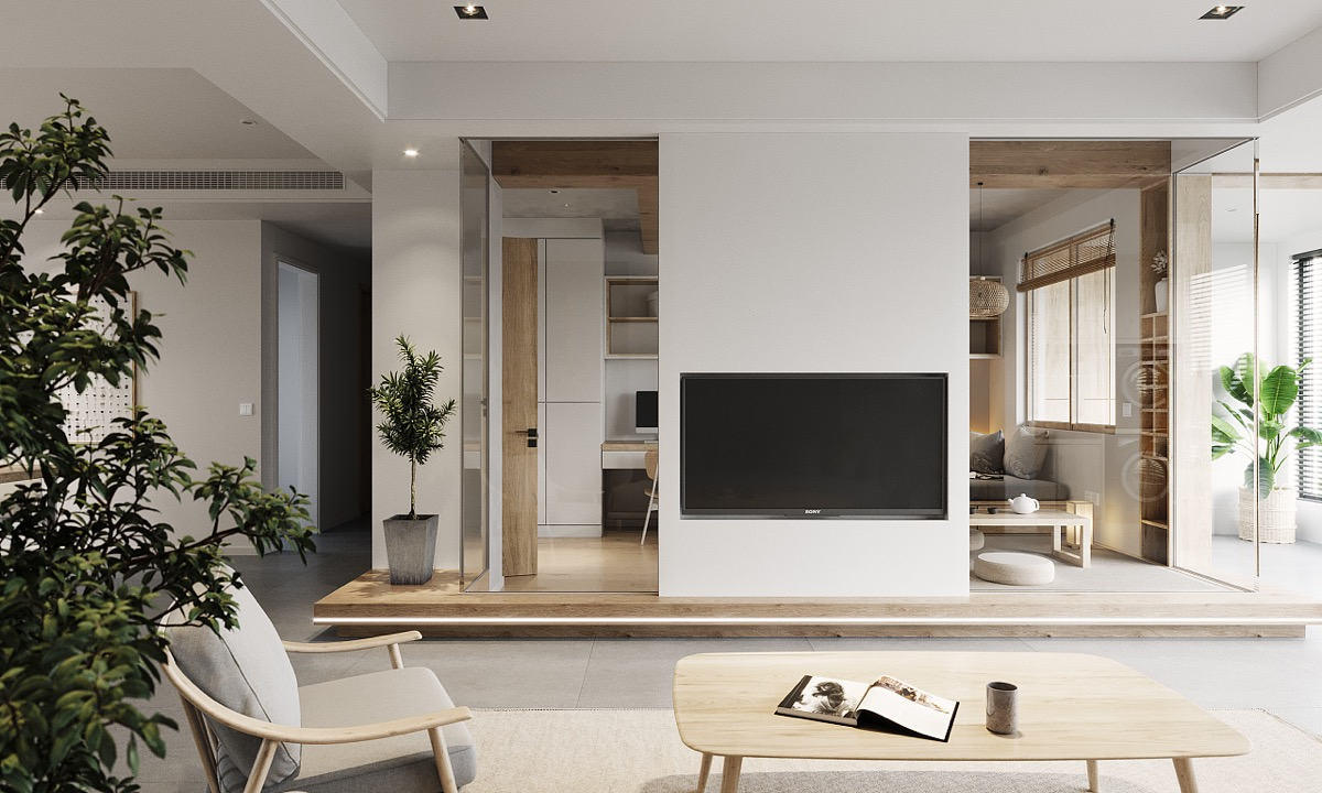 日式原木風格家裝設(shè)計室內(nèi)裝修效果圖-客廳電視背景墻 日式原木風格家裝設(shè)計室內(nèi)裝修效果圖-客廳電視背景墻