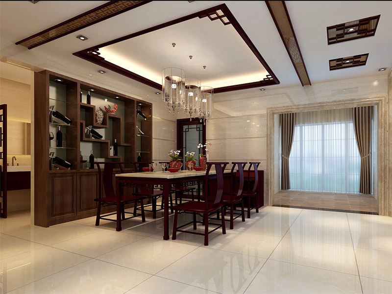 佛山市碧桂園&middot;鳳凰灣新中式風(fēng)格四居室裝修案例