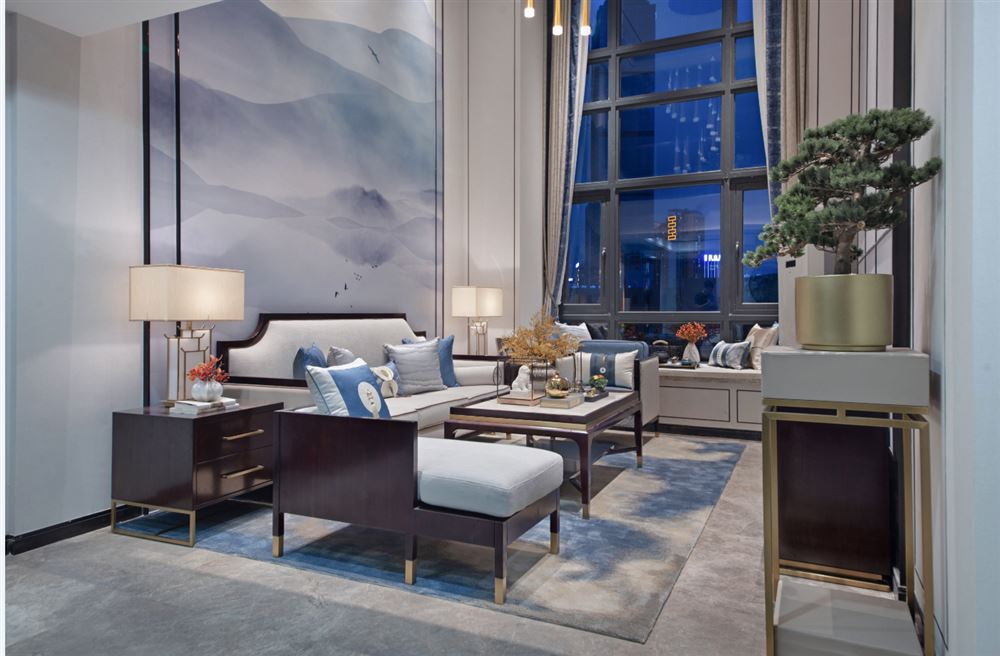 廣州市黃埔花園新中式風格三居室裝修案例