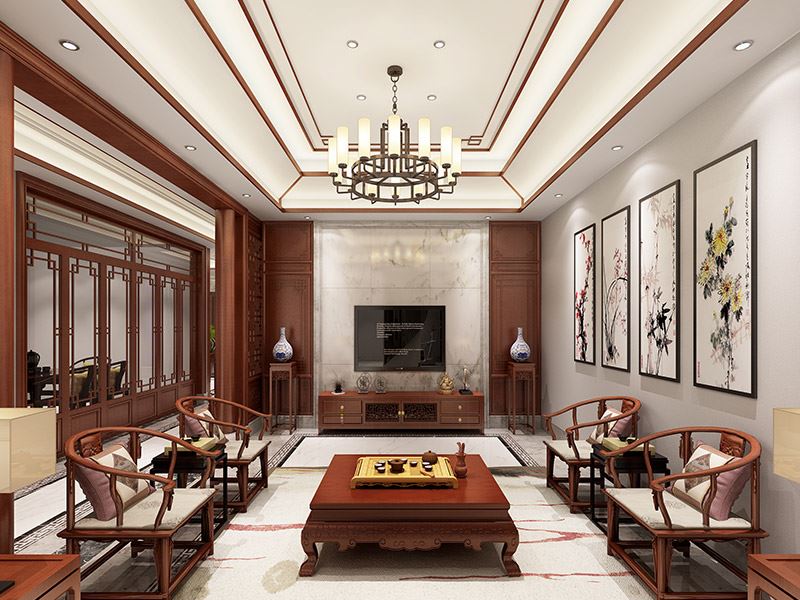 常州市泰和之春新中式風(fēng)格別墅裝修案例