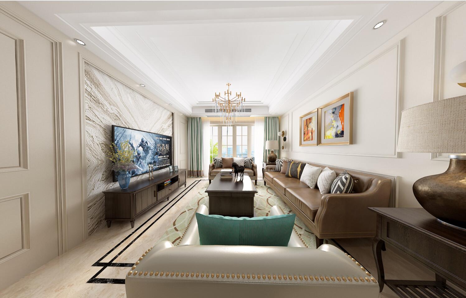 廣州市南航花園歐式風(fēng)格三居室裝修案例