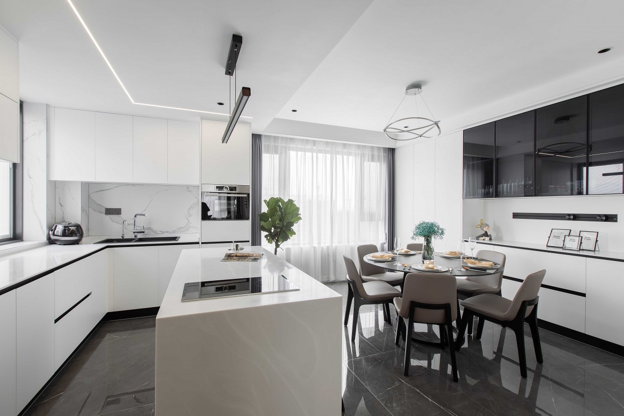 現(xiàn)代簡約風格室內家裝案例效果圖-廚餐廳 現(xiàn)代簡約風格室內家裝案例效果圖-廚餐廳