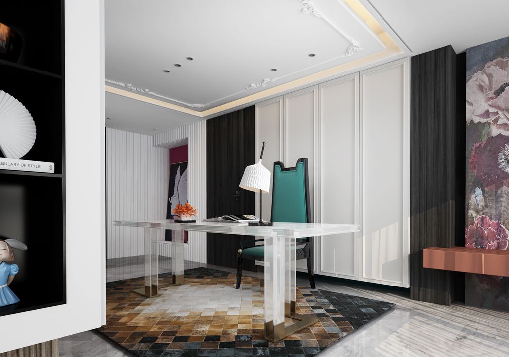 時尚輕奢風格家裝設計室內(nèi)裝修效果圖-書房 時尚輕奢風格家裝設計室內(nèi)裝修效果圖-書房