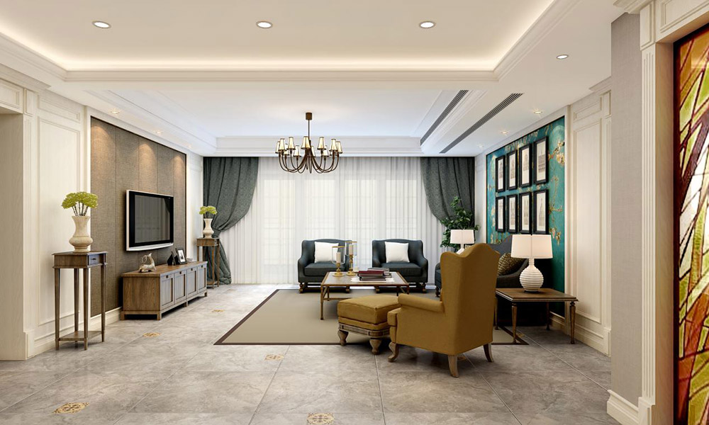 美式鄉(xiāng)村風(fēng)格室內(nèi)裝修效果圖-皇家首座三居130平米-客廳 美式鄉(xiāng)村風(fēng)格室內(nèi)裝修效果圖-皇家首座三居130平米-客廳