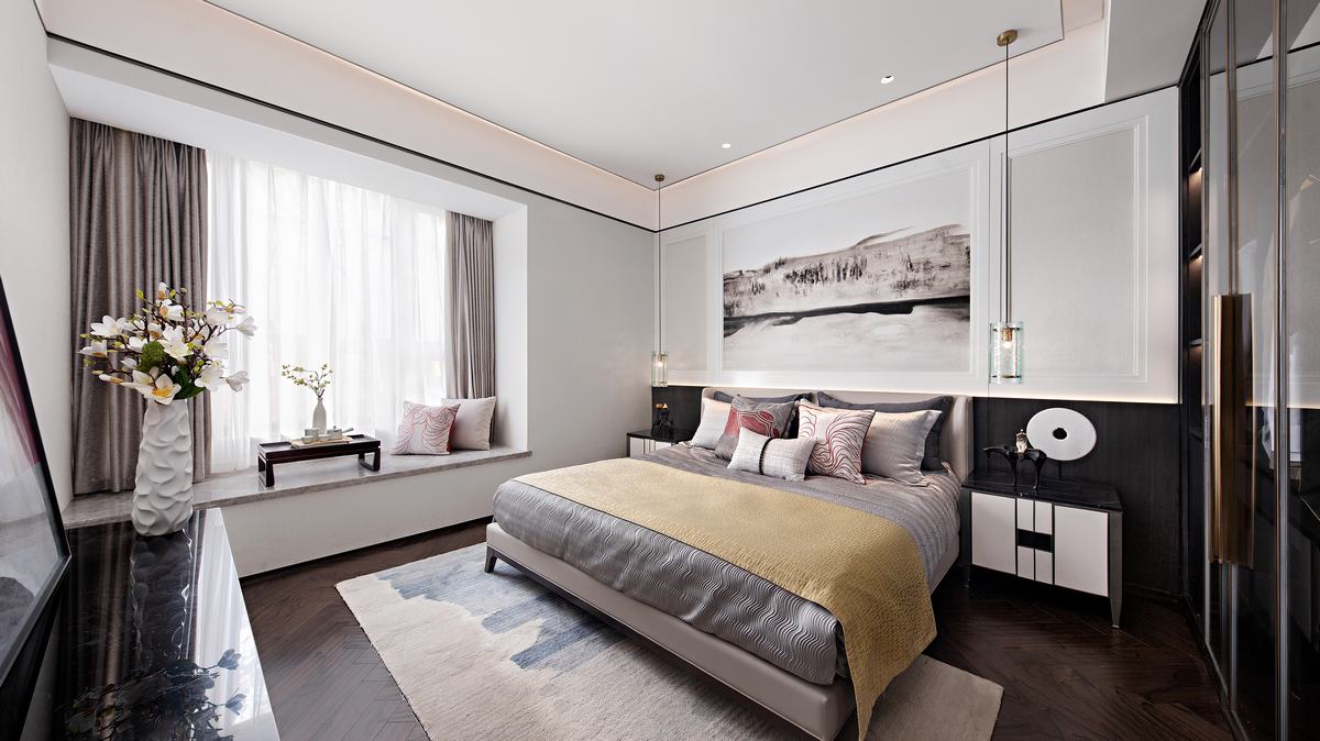 新中式風格室內(nèi)設計家裝案例-主臥 新中式風格室內(nèi)設計家裝案例-主臥