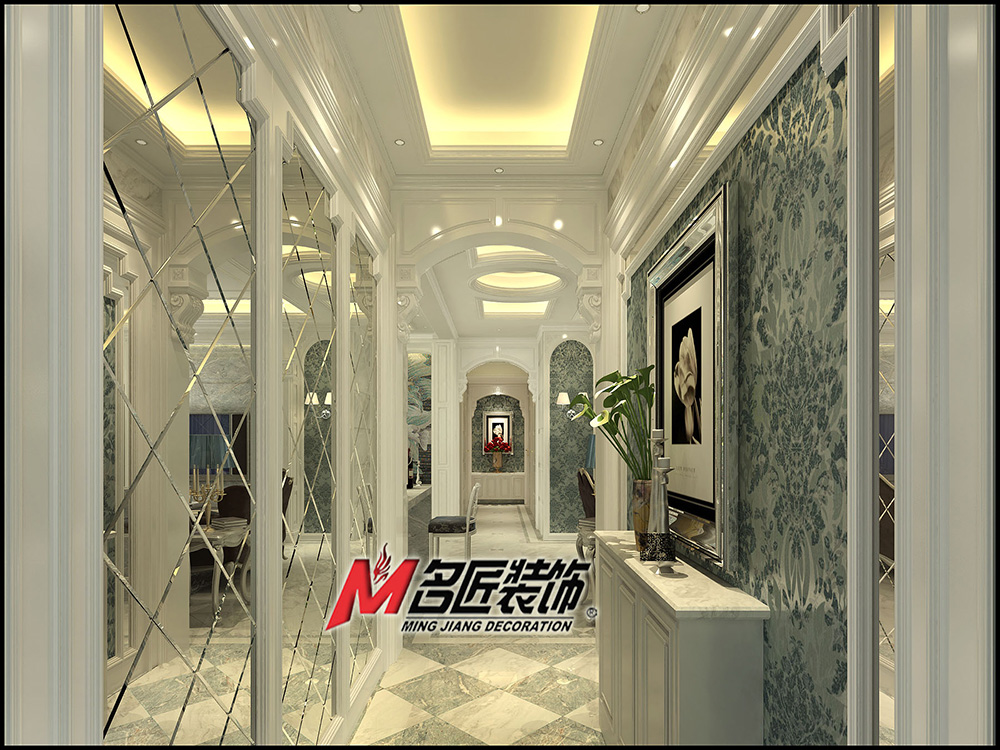 簡歐風(fēng)格室內(nèi)裝修效果圖-時(shí)代水岸三居111平米-室內(nèi)走廊裝修設(shè)計(jì) 簡歐風(fēng)格室內(nèi)裝修效果圖-時(shí)代水岸三居111平米-室內(nèi)走廊裝修設(shè)計(jì)