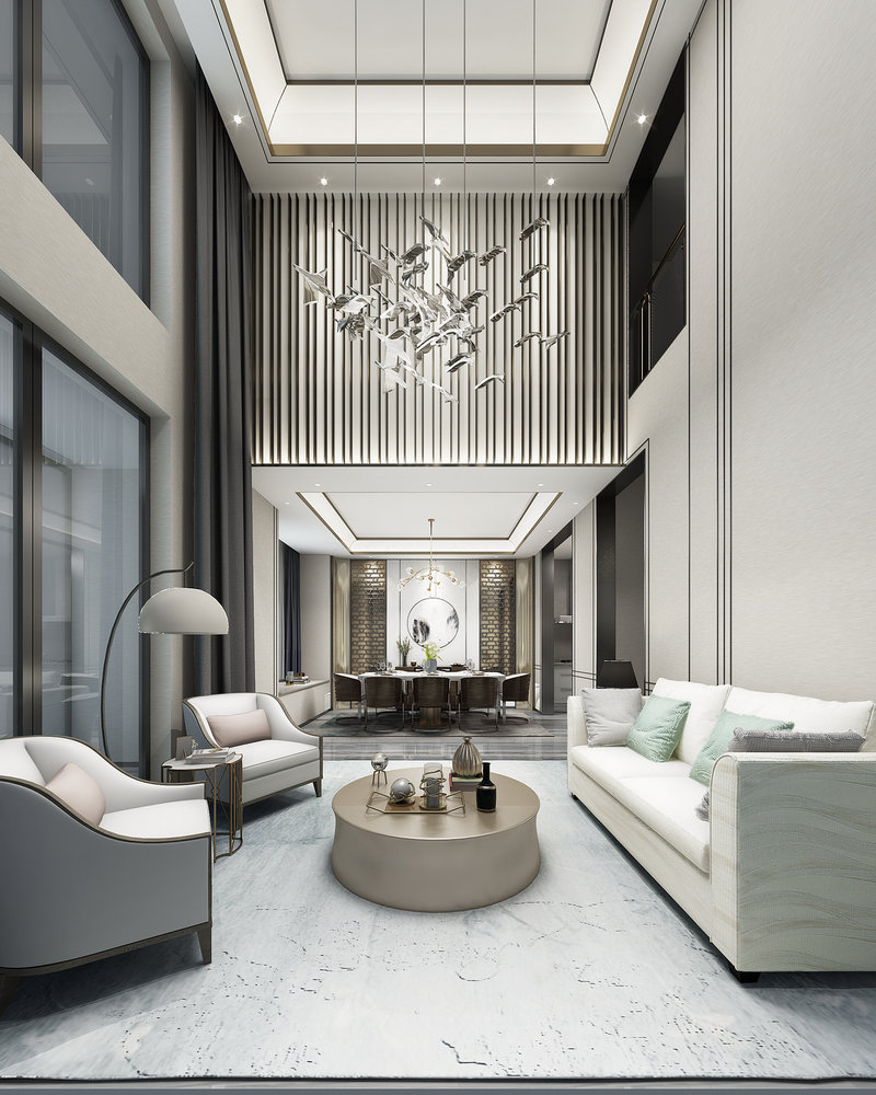 新中式風(fēng)格別墅室內(nèi)設(shè)計家裝案例-客餐廳 新中式風(fēng)格別墅室內(nèi)設(shè)計家裝案例-客餐廳