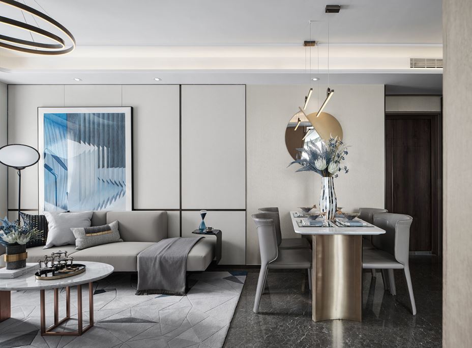 江門市江海碧桂園輕奢風格三居室裝修案例