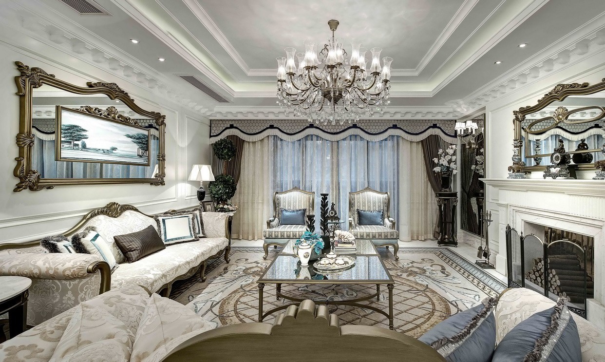 法式巴洛克風(fēng)格室內(nèi)設(shè)計(jì)家裝案例-客廳 法式巴洛克風(fēng)格室內(nèi)設(shè)計(jì)家裝案例-客廳