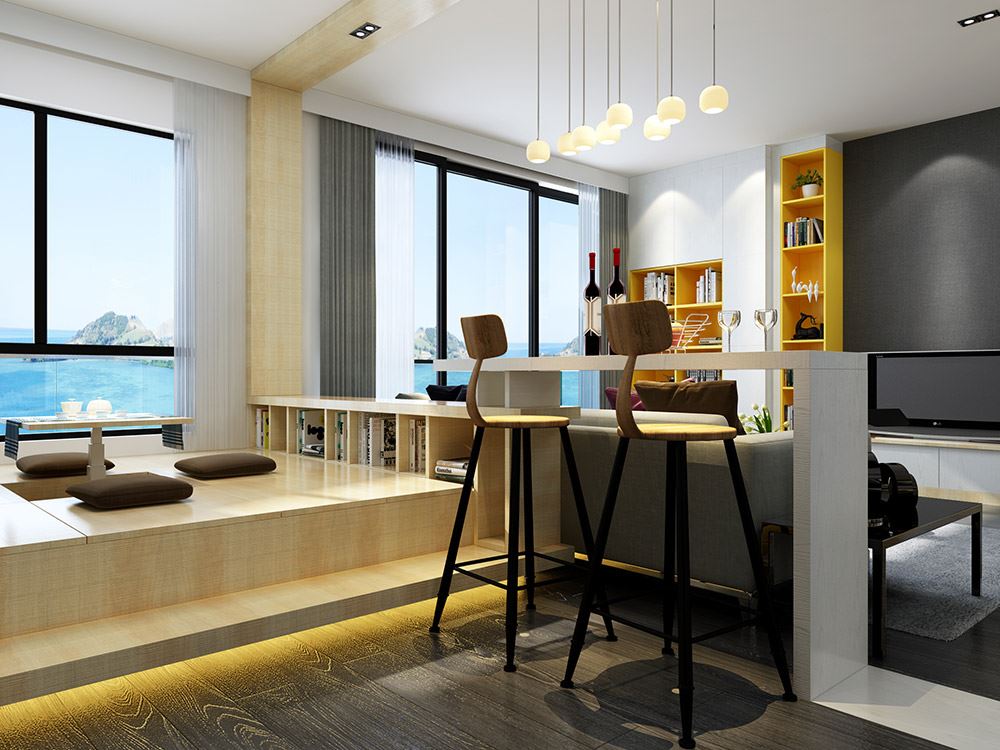 楚雄彝族自治州壩塘邊小區(qū)現(xiàn)代簡約風格二居室裝修案例