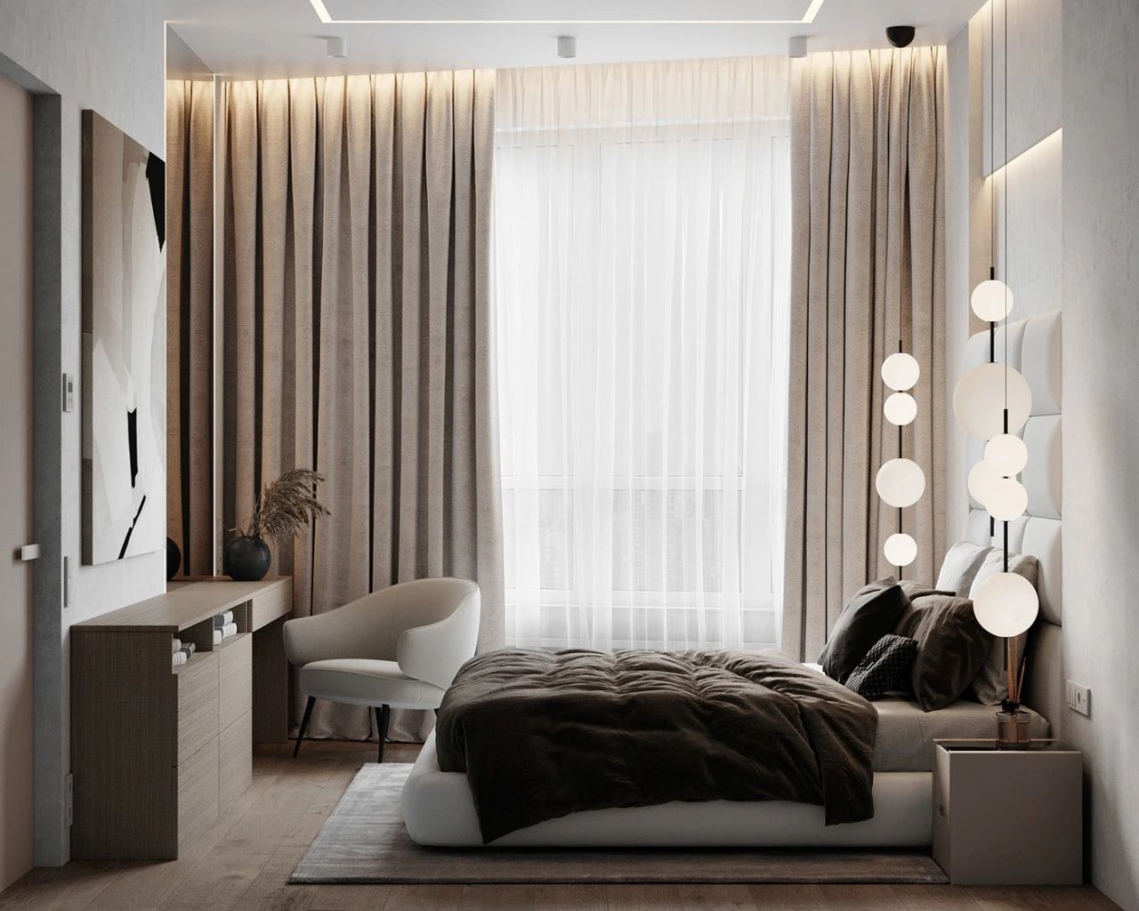 現(xiàn)代簡約風(fēng)格室內(nèi)設(shè)計(jì)家裝案例-臥室 現(xiàn)代簡約風(fēng)格室內(nèi)設(shè)計(jì)家裝案例-臥室