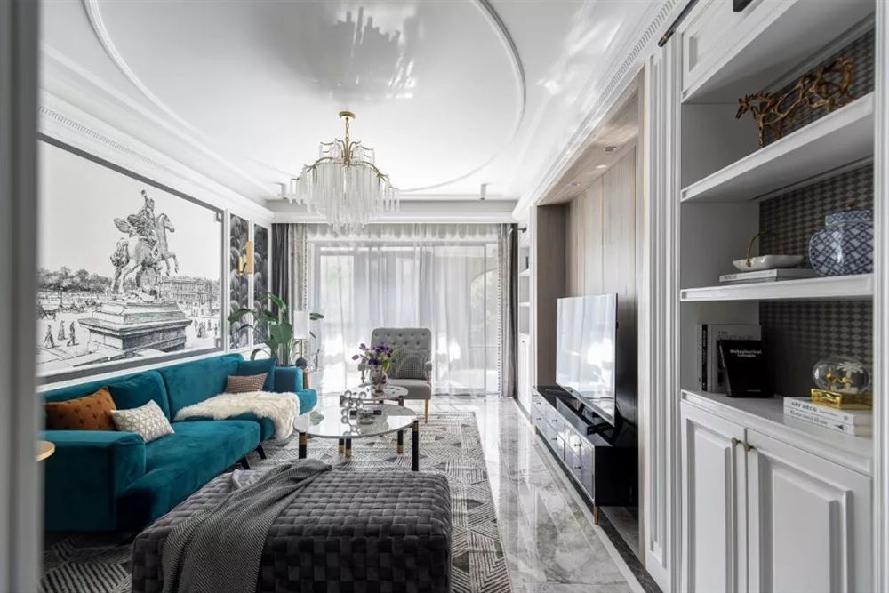 昭通市地稅局家屬房美式風(fēng)格三居室裝修案例