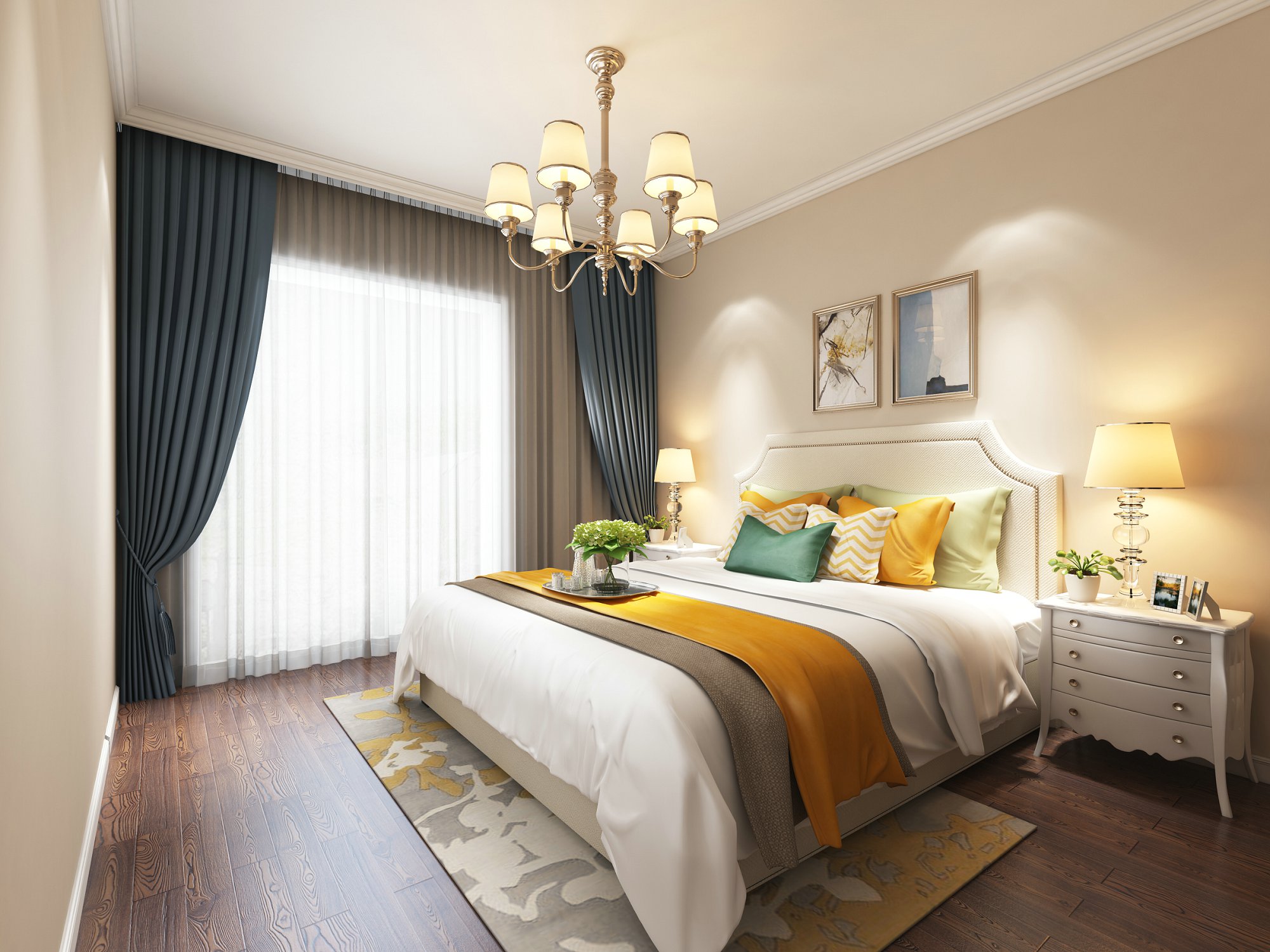 合肥市龍湖怡康&middot;湖城大境歐式風格三居室裝修案例