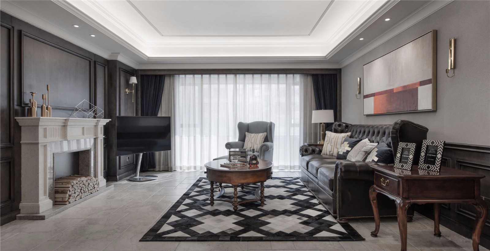 美式古典風格家裝設(shè)計室內(nèi)裝修效果圖-客廳 美式古典風格家裝設(shè)計室內(nèi)裝修效果圖-客廳