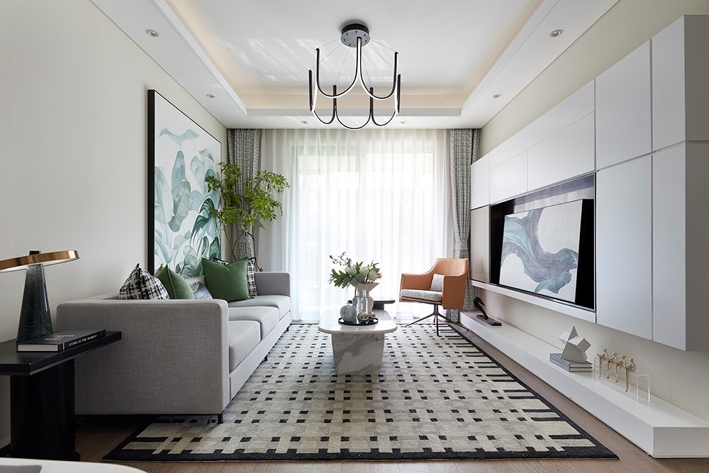 北歐輕奢風格室內(nèi)家裝案例效果圖-客廳 北歐輕奢風格室內(nèi)家裝案例效果圖-客廳