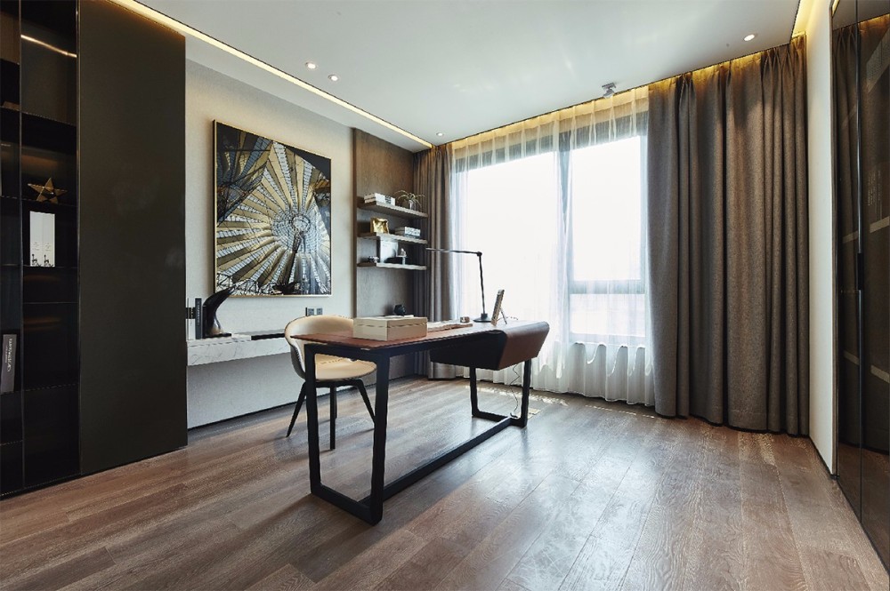 現(xiàn)代輕奢風格室內設計家裝案例-書房 現(xiàn)代輕奢風格室內設計家裝案例-書房