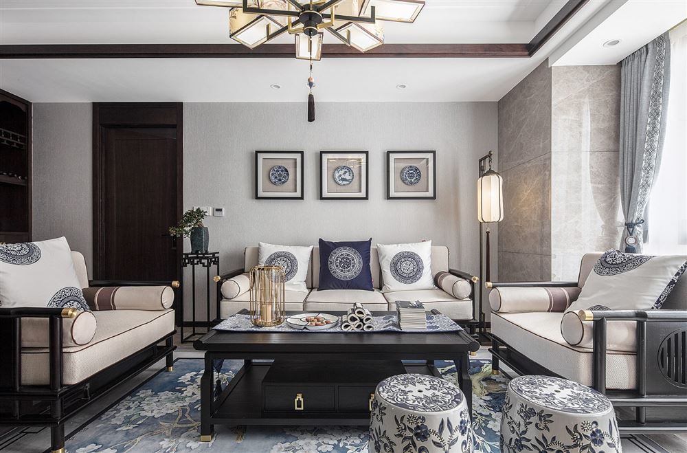 廣州市云星錢隆天譽(yù)新中式風(fēng)格三居室裝修案例
