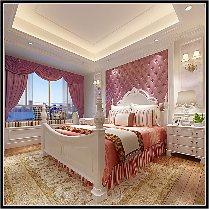 輕奢風(fēng)格別墅裝修效果圖-浮洋別墅350平米-公主房 輕奢風(fēng)格別墅裝修效果圖-浮洋別墅350平米-公主房