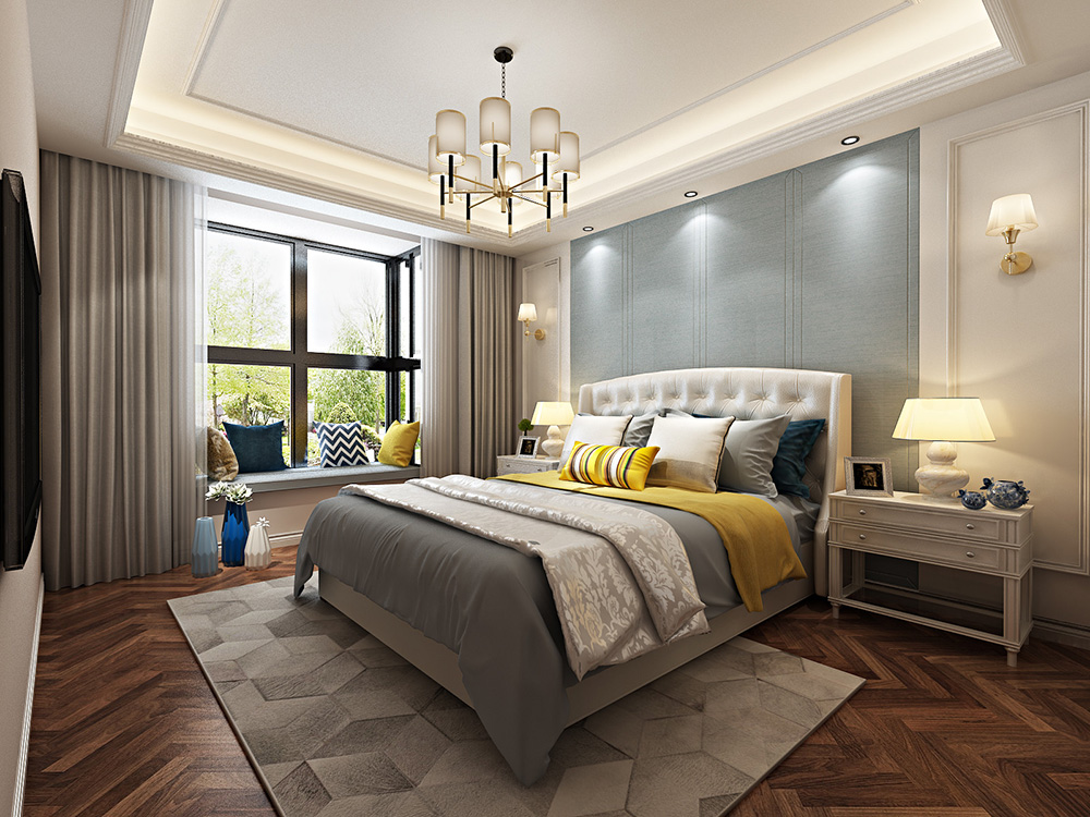美式輕奢風(fēng)格室內(nèi)裝修設(shè)計效果圖-恒大濱江左岸四居133平米-室內(nèi)臥室裝修設(shè)計 美式輕奢風(fēng)格室內(nèi)裝修設(shè)計效果圖-恒大濱江左岸四居133平米-室內(nèi)臥室裝修設(shè)計
