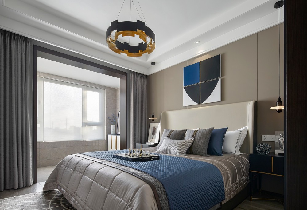 港式現(xiàn)代風格室內(nèi)家裝案例效果圖-主臥 港式現(xiàn)代風格室內(nèi)家裝案例效果圖-主臥