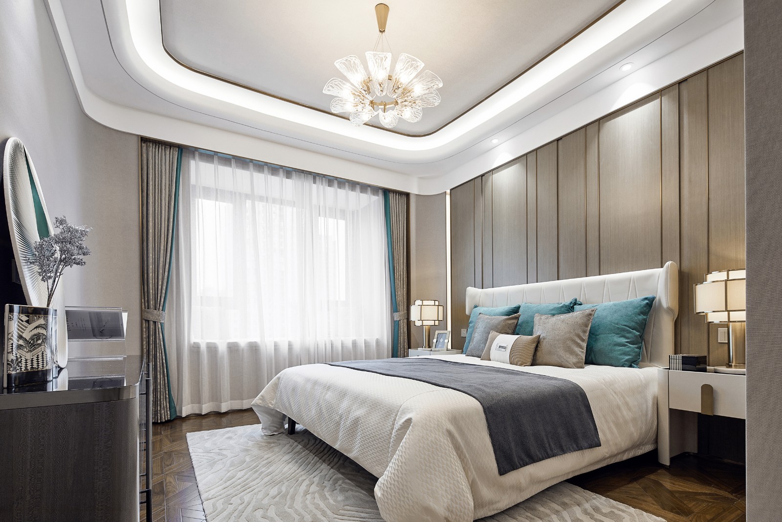 美式輕奢風(fēng)格室內(nèi)設(shè)計家裝案例-主臥 美式輕奢風(fēng)格室內(nèi)設(shè)計家裝案例-主臥