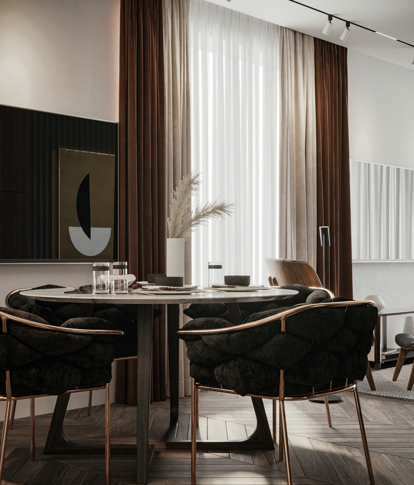 美式輕奢風格家裝設計室內(nèi)裝修效果圖-餐廳 美式輕奢風格家裝設計室內(nèi)裝修效果圖-餐廳