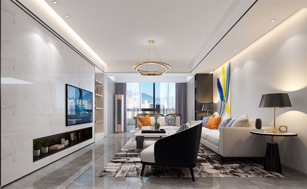 廣州市中?；ǔ菫齿p奢風格三居室裝修案例