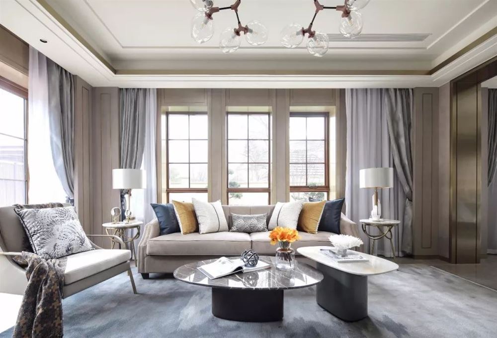 廣州市新世界凱粵灣輕奢風(fēng)格三居室裝修案例