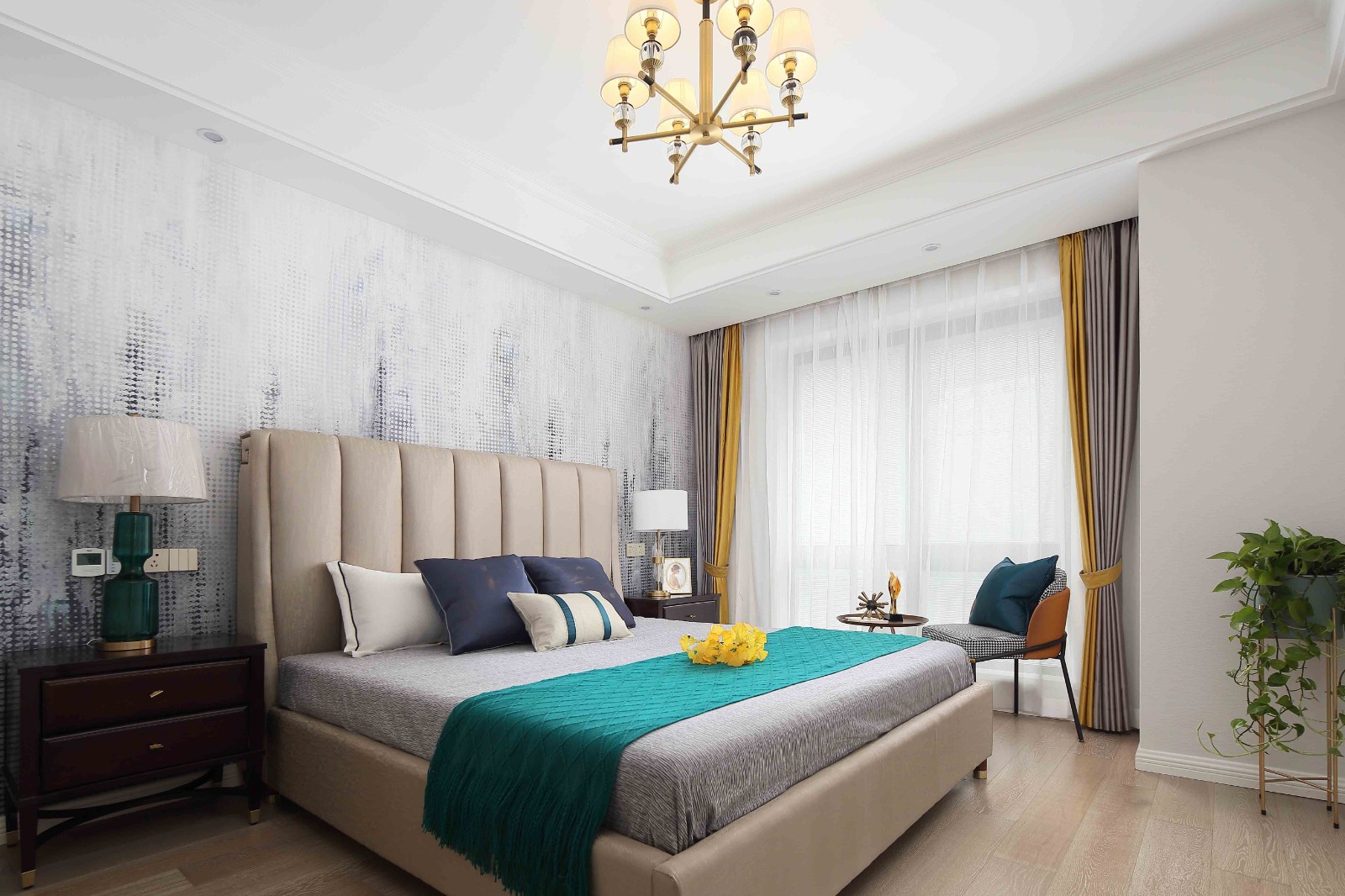 美式輕奢風格家裝設計室內裝修效果圖-臥室 美式輕奢風格家裝設計室內裝修效果圖-臥室