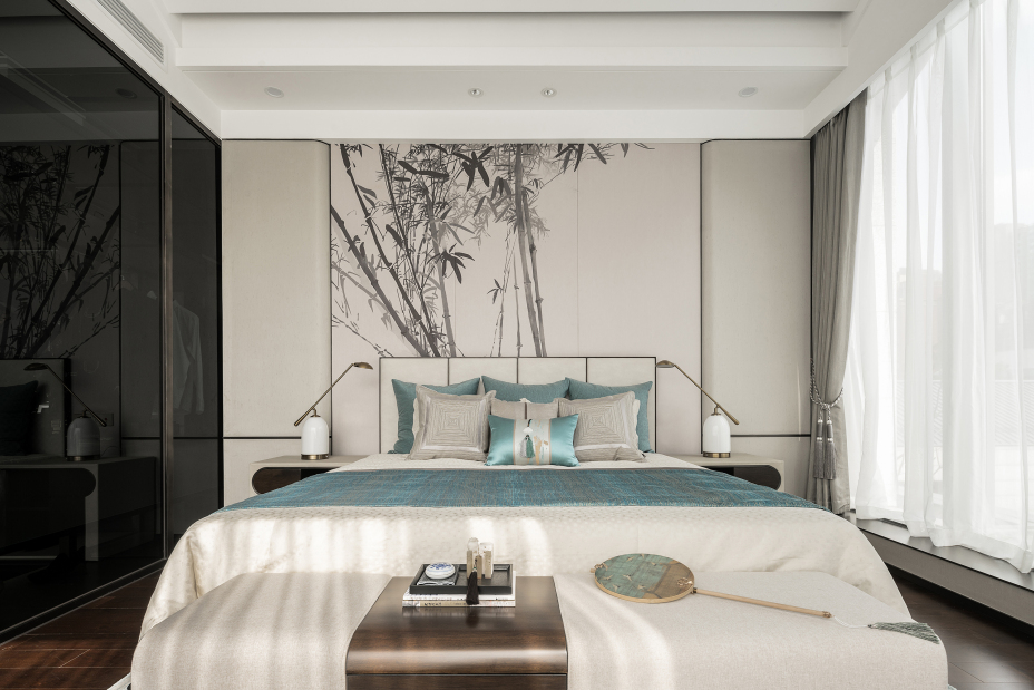 新中式風(fēng)格別墅家裝案例效果圖-臥室 新中式風(fēng)格別墅家裝案例效果圖-臥室