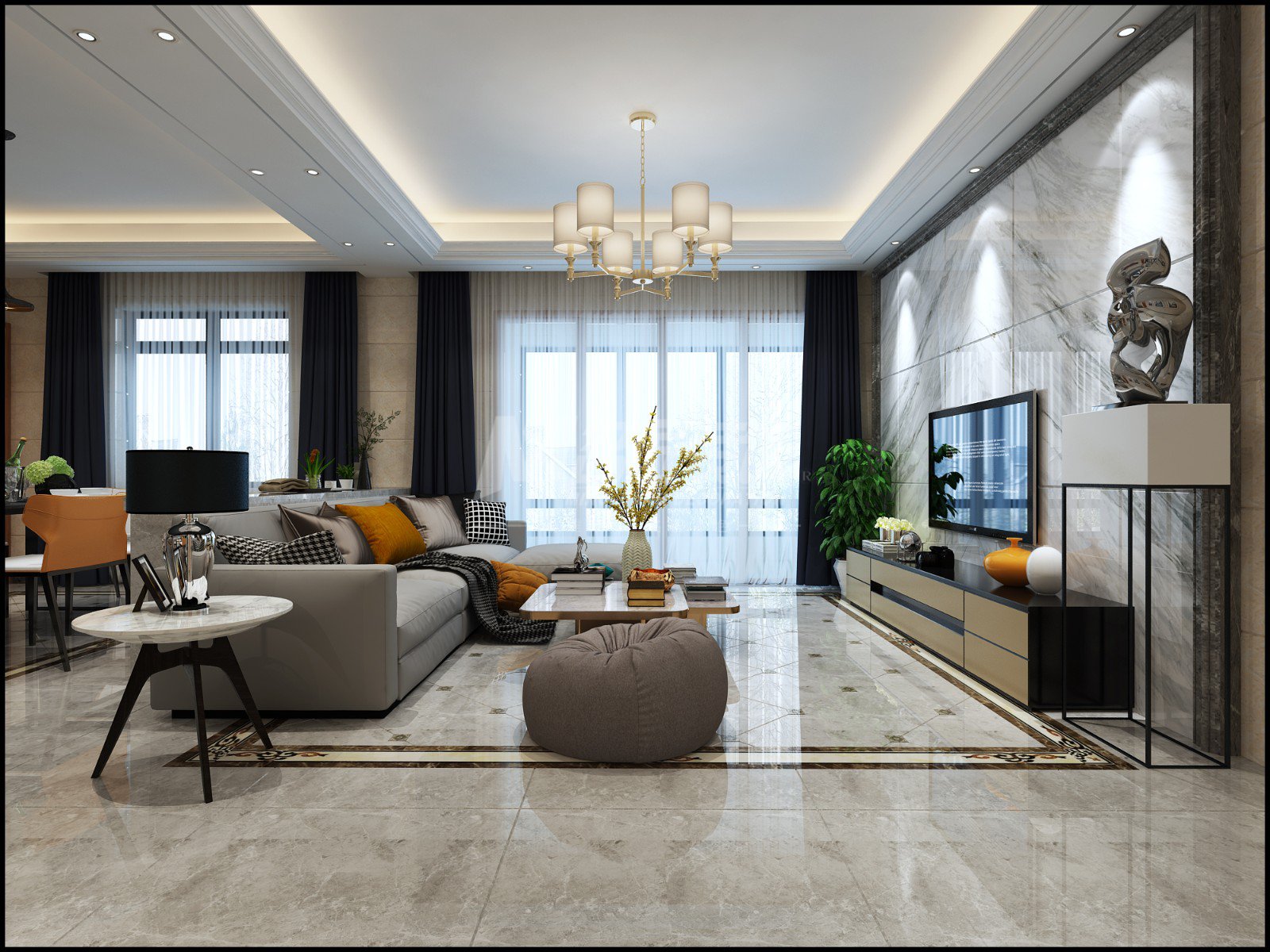 淮安市櫻花小區(qū)現(xiàn)代簡(jiǎn)約風(fēng)格三居室裝修案例