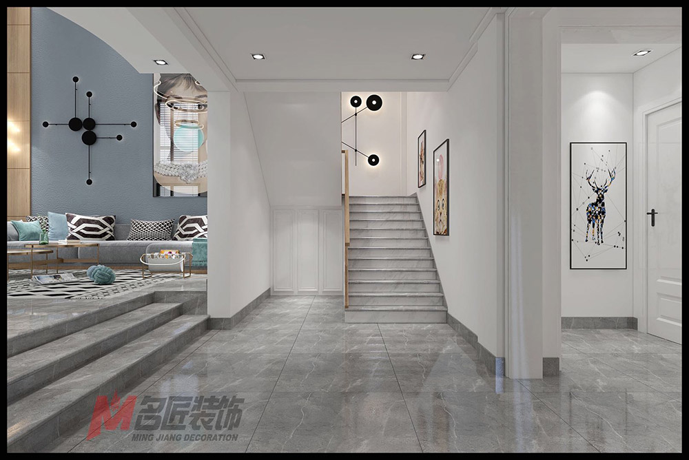 南湖花園別墅360平米北歐風格裝修案例-樓梯 南湖花園別墅360平米北歐風格裝修案例-樓梯