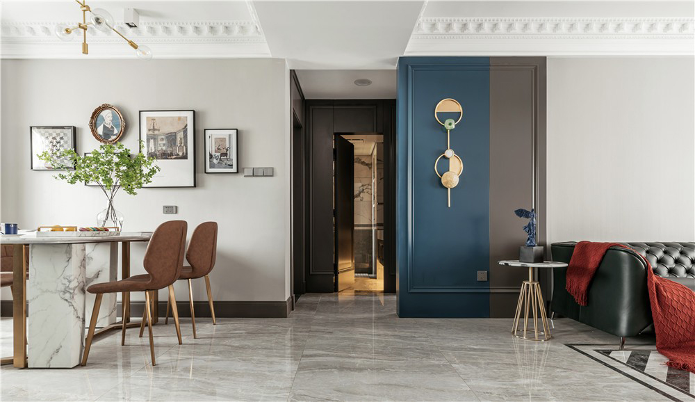 現(xiàn)代輕奢風格家裝設計室內裝修效果圖-餐廳走道